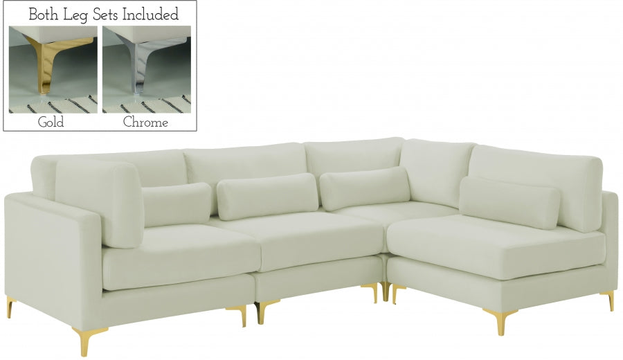 Sectionnel modulaire en velours Julia