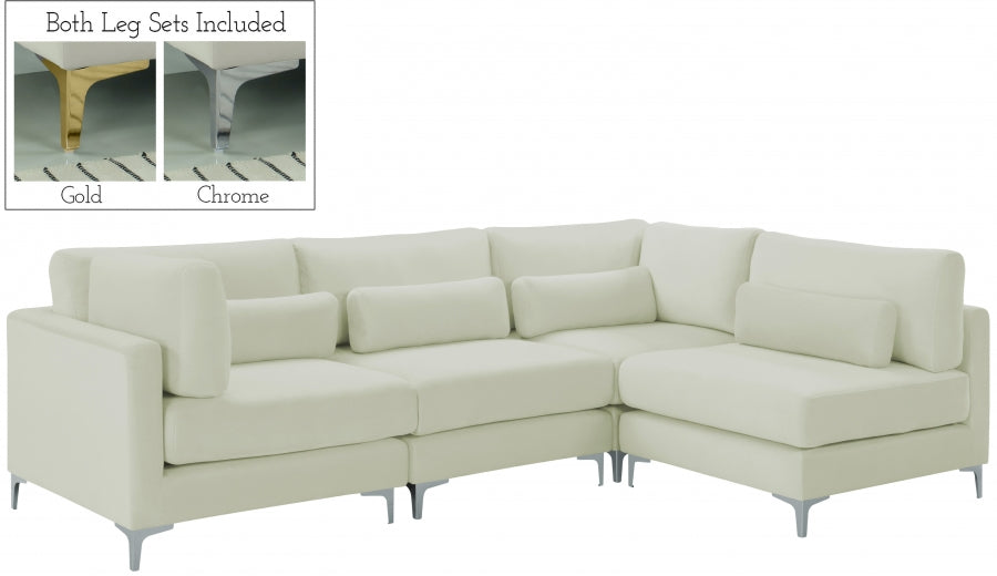 Sectionnel modulaire en velours Julia