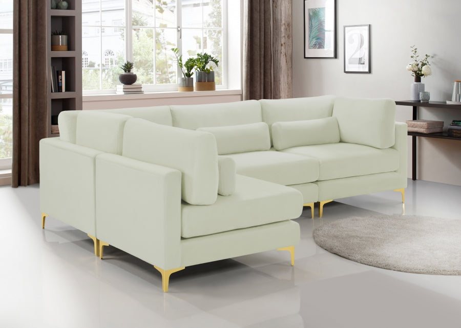 Sectionnel modulaire en velours Julia