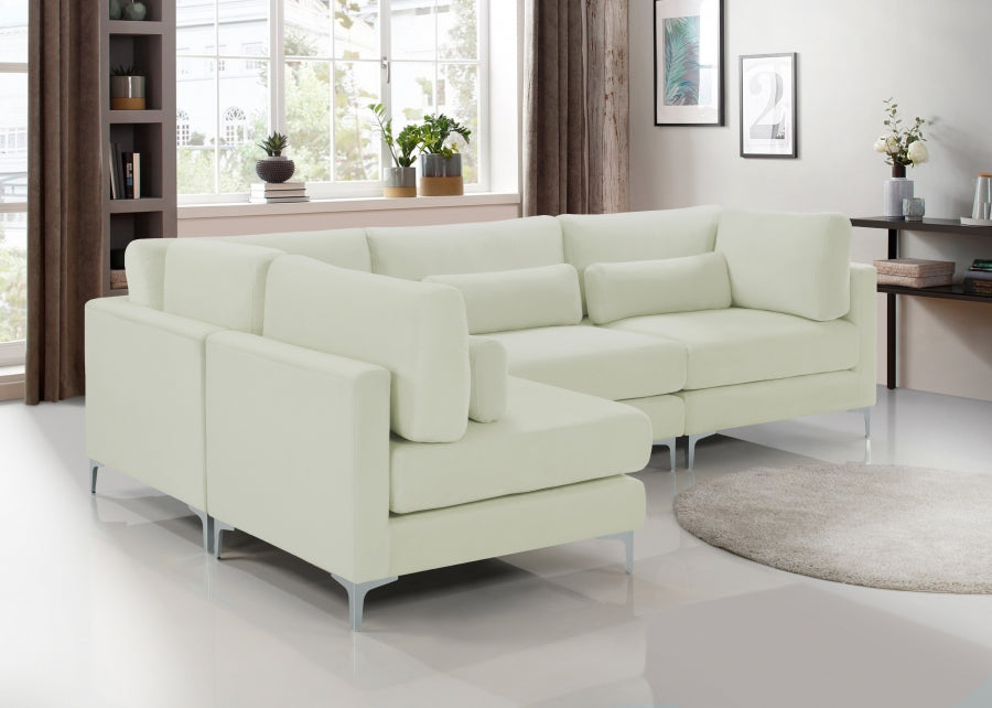 Sectionnel modulaire en velours Julia