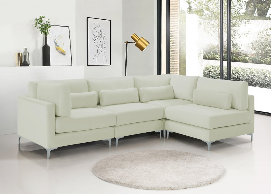 Sectionnel modulaire en velours Julia