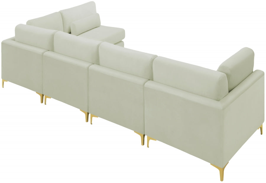 Sectionnel modulaire en velours Julia