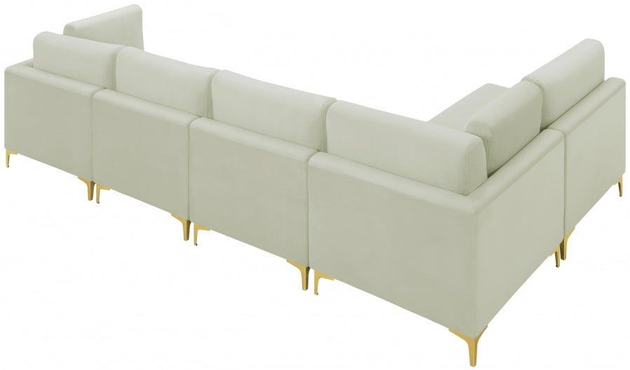 Sectionnel modulaire en velours Julia