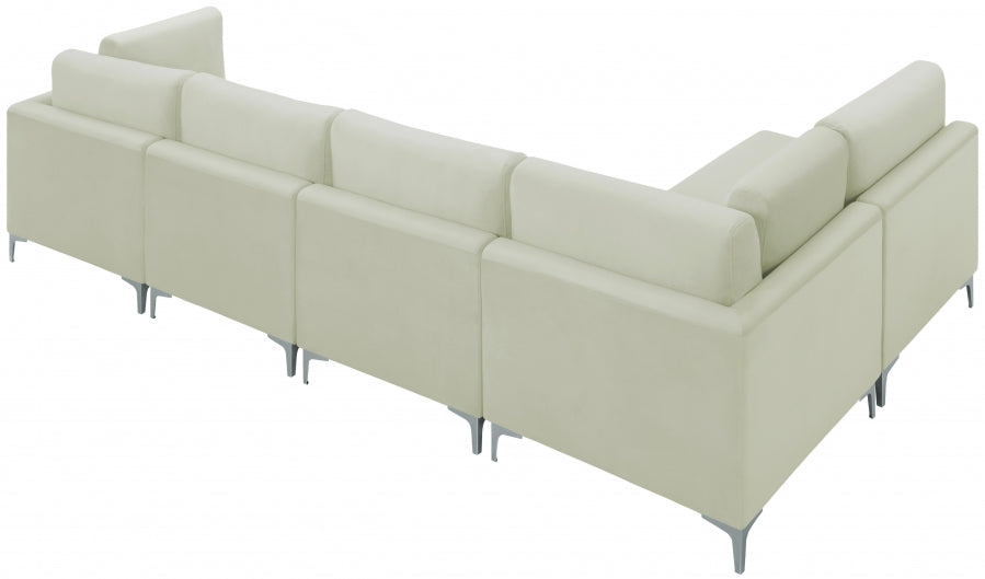 Sectionnel modulaire en velours Julia