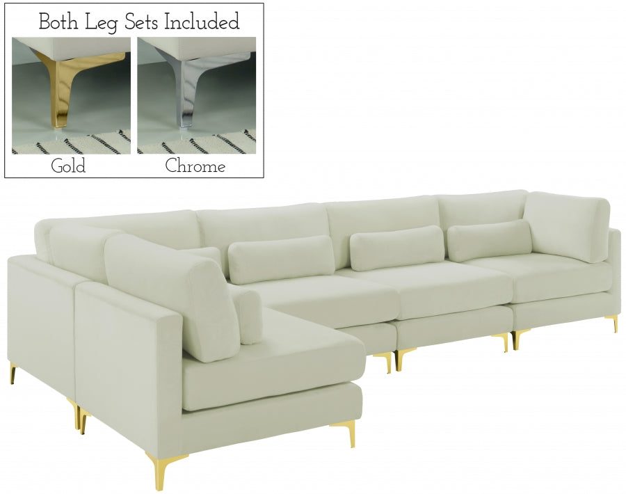 Sectionnel modulaire en velours Julia