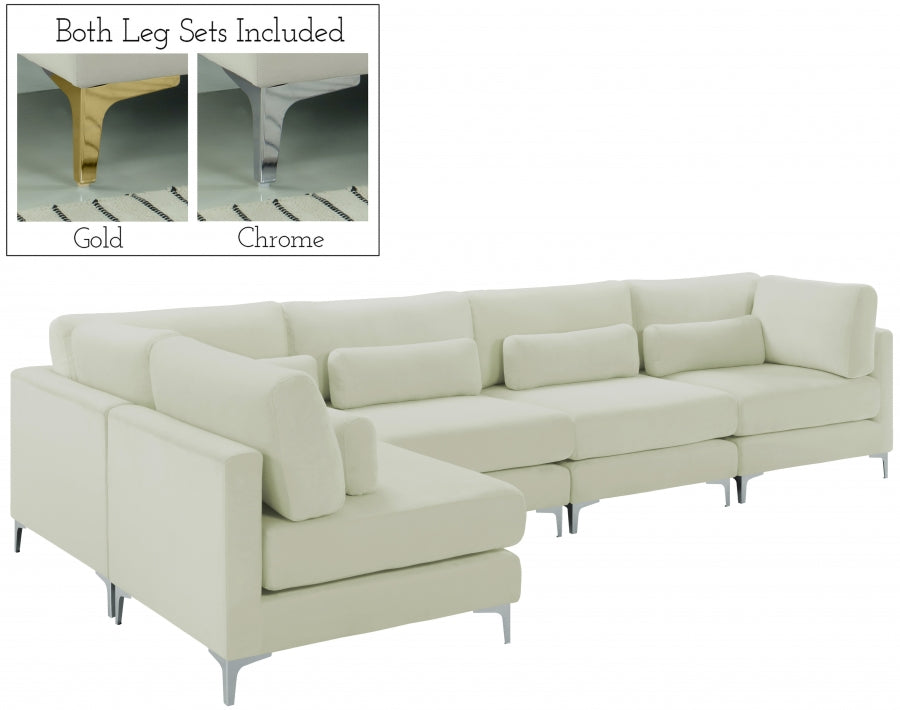 Sectionnel modulaire en velours Julia