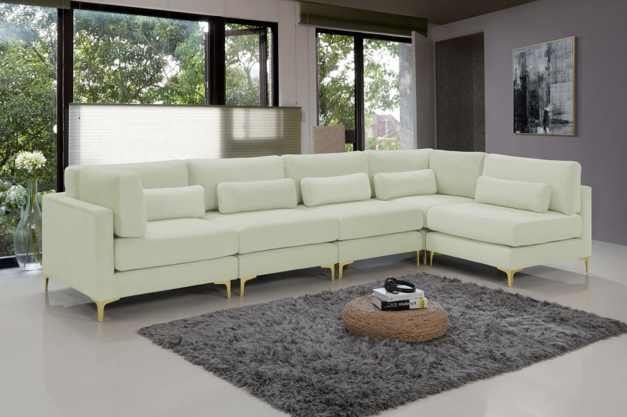Sectionnel modulaire en velours Julia