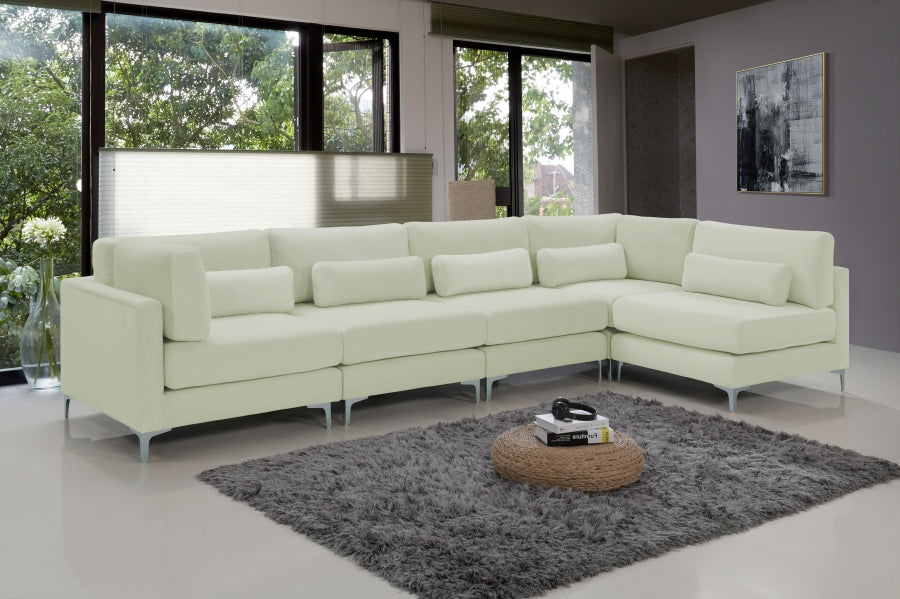 Sectionnel modulaire en velours Julia
