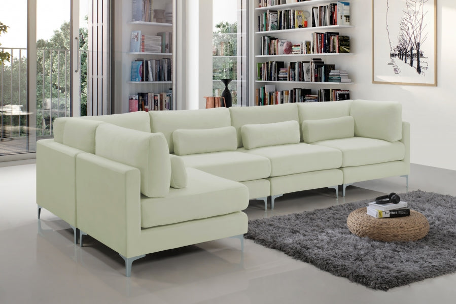 Sectionnel modulaire en velours Julia