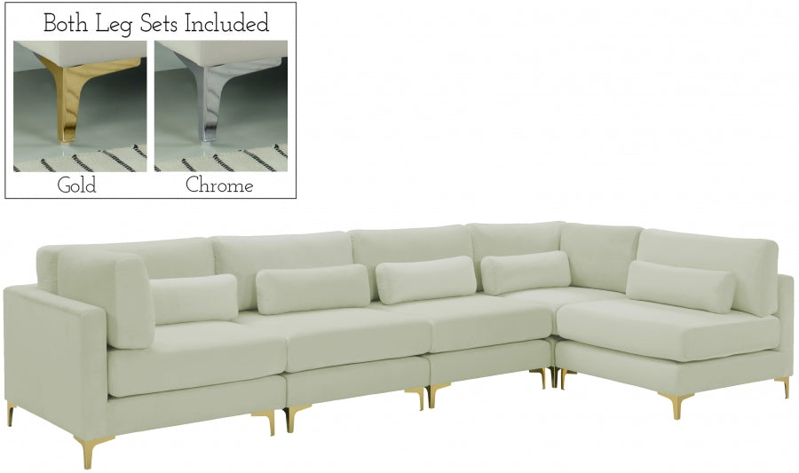 Sectionnel modulaire en velours Julia