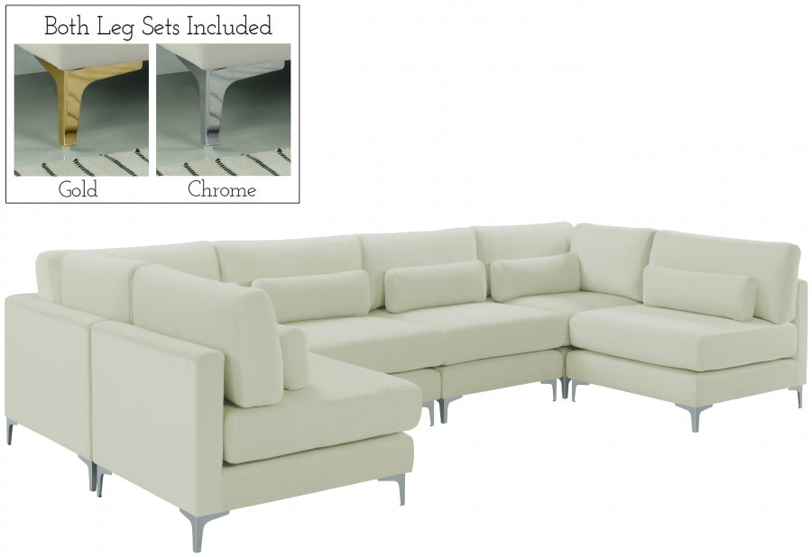 Sectionnel modulaire en velours Julia
