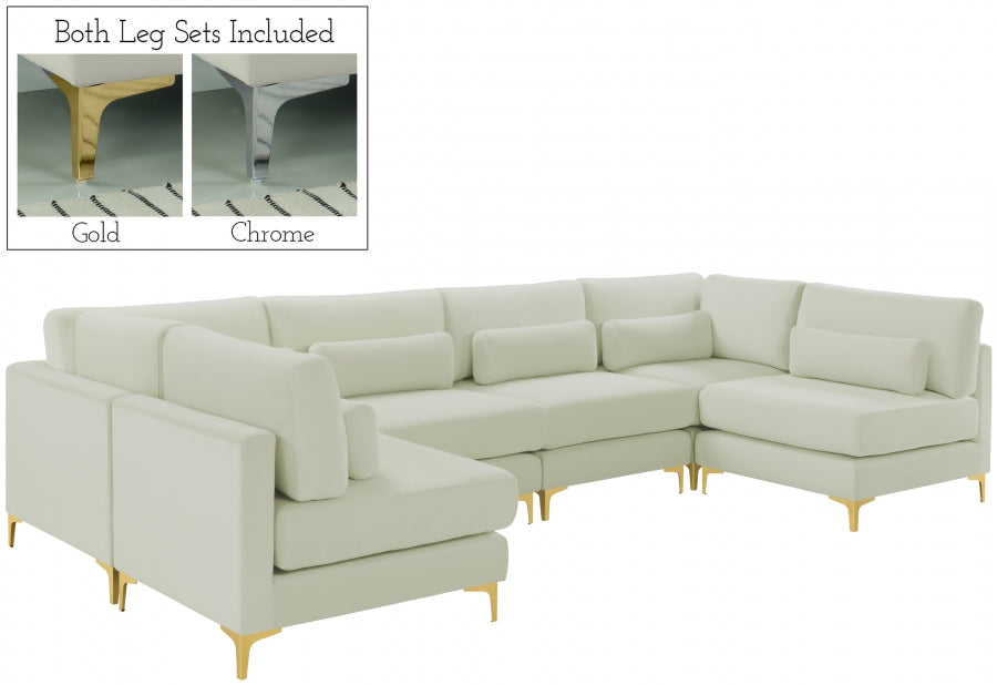 Sectionnel modulaire en velours Julia