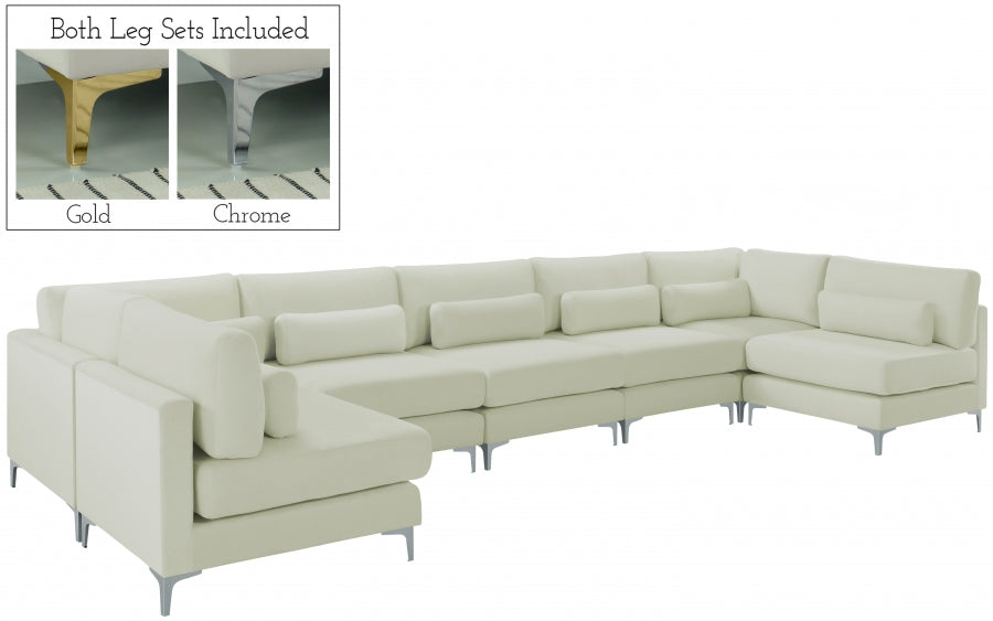 Sectionnel modulaire en velours Julia