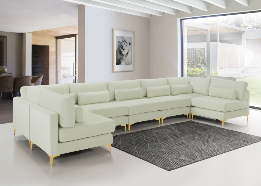 Sectionnel modulaire en velours Julia