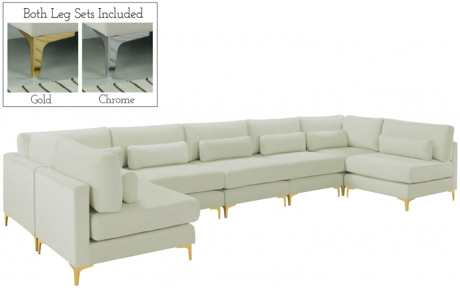 Sectionnel modulaire en velours Julia