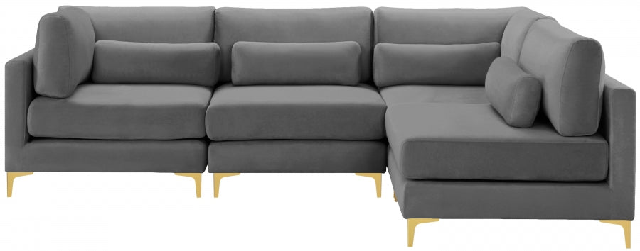 Sectionnel modulaire en velours Julia