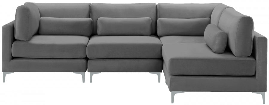 Sectionnel modulaire en velours Julia