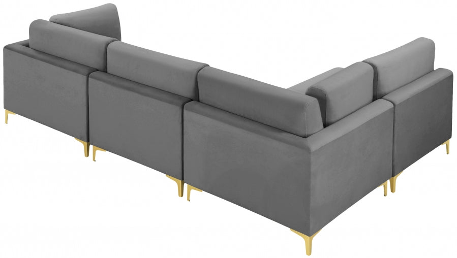 Sectionnel modulaire en velours Julia