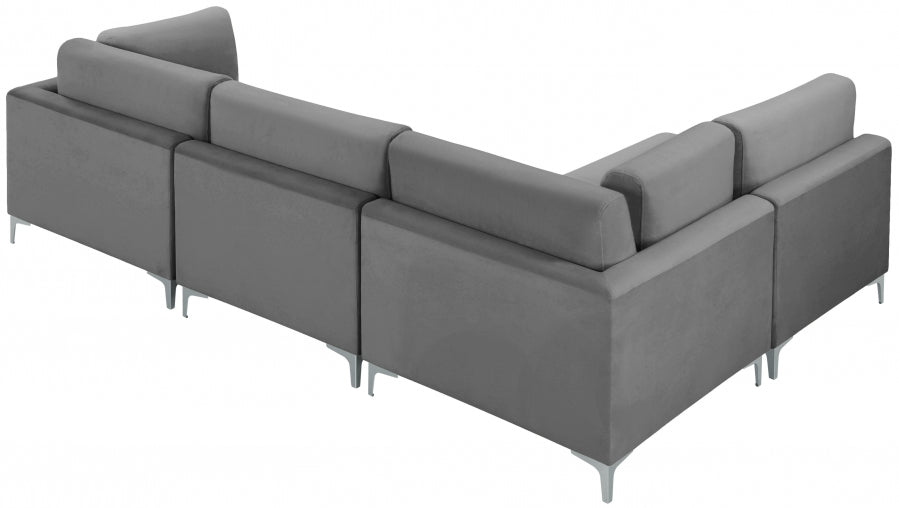 Sectionnel modulaire en velours Julia