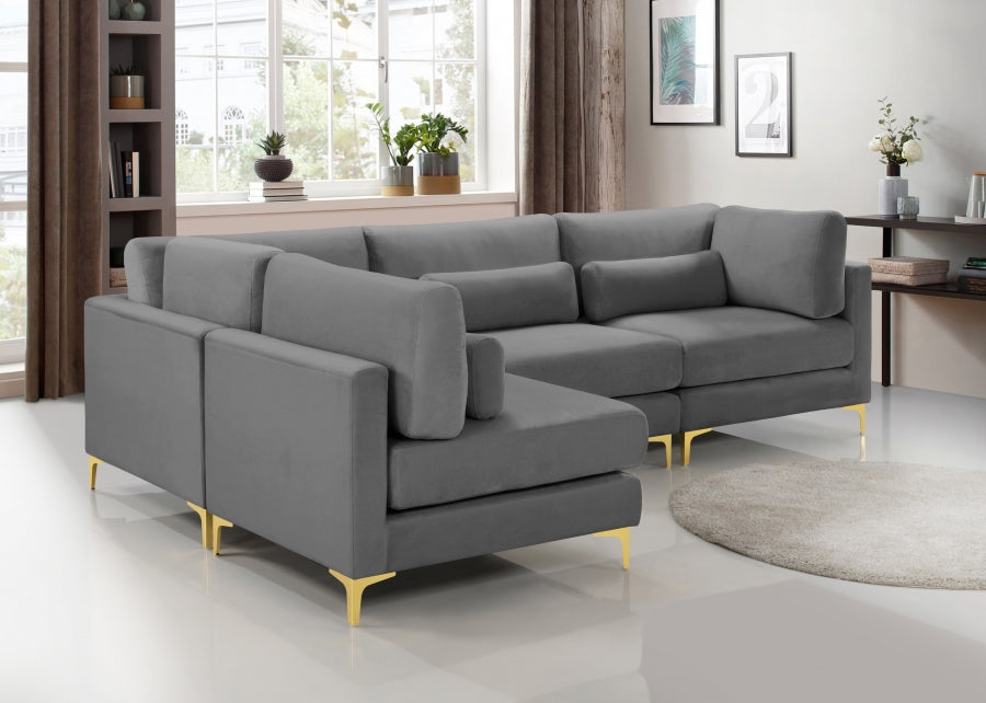 Sectionnel modulaire en velours Julia