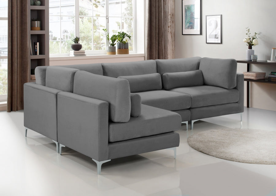 Sectionnel modulaire en velours Julia