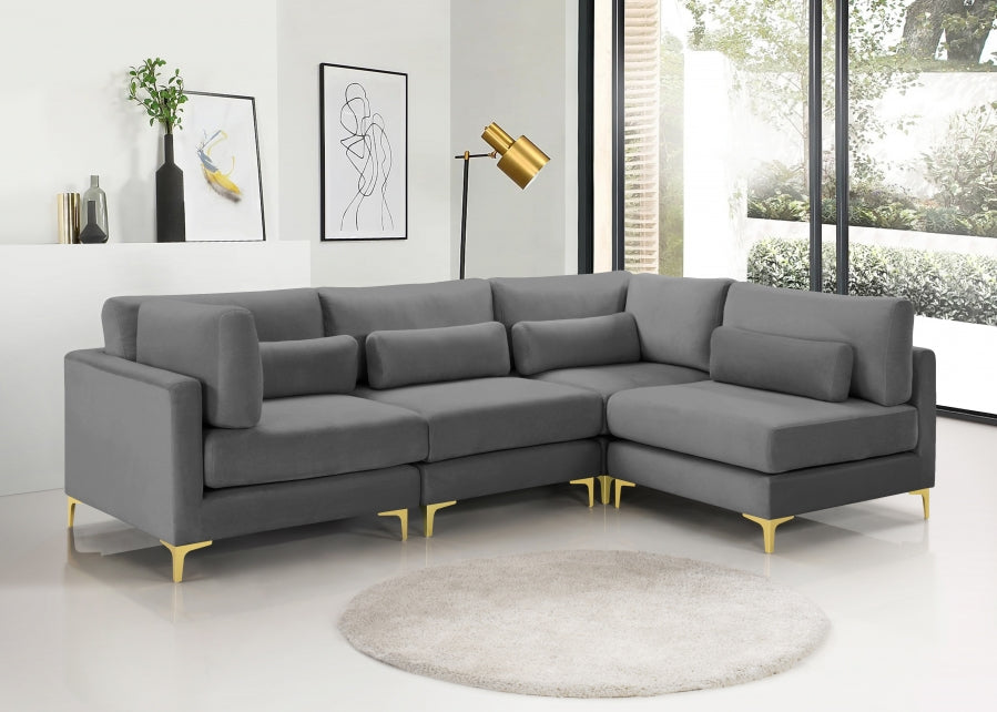 Sectionnel modulaire en velours Julia