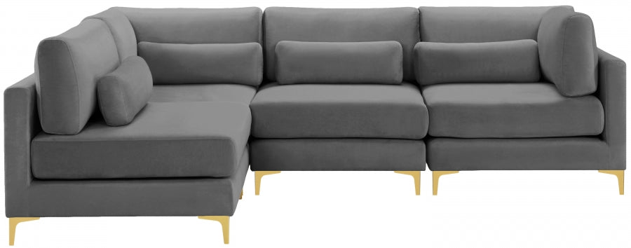 Sectionnel modulaire en velours Julia