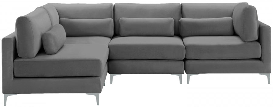 Sectionnel modulaire en velours Julia