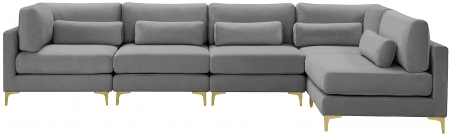 Sectionnel modulaire en velours Julia