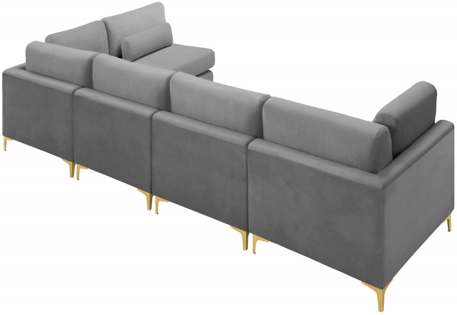 Sectionnel modulaire en velours Julia