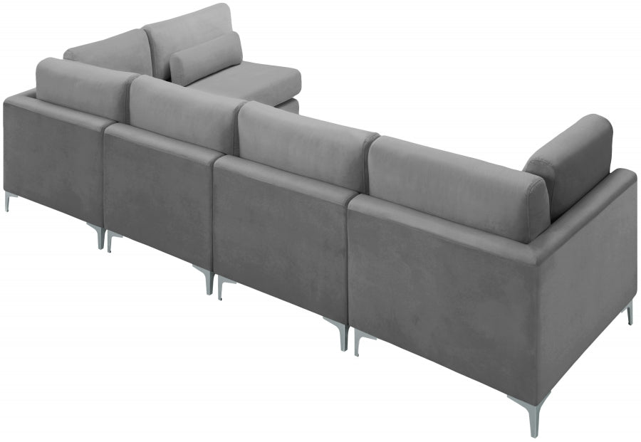 Sectionnel modulaire en velours Julia