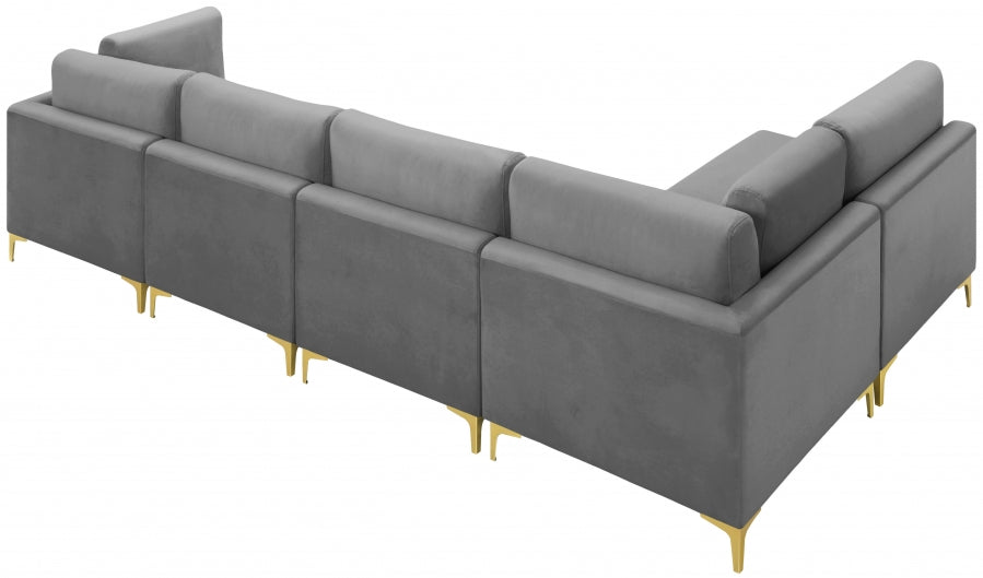 Sectionnel modulaire en velours Julia