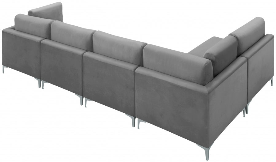 Sectionnel modulaire en velours Julia