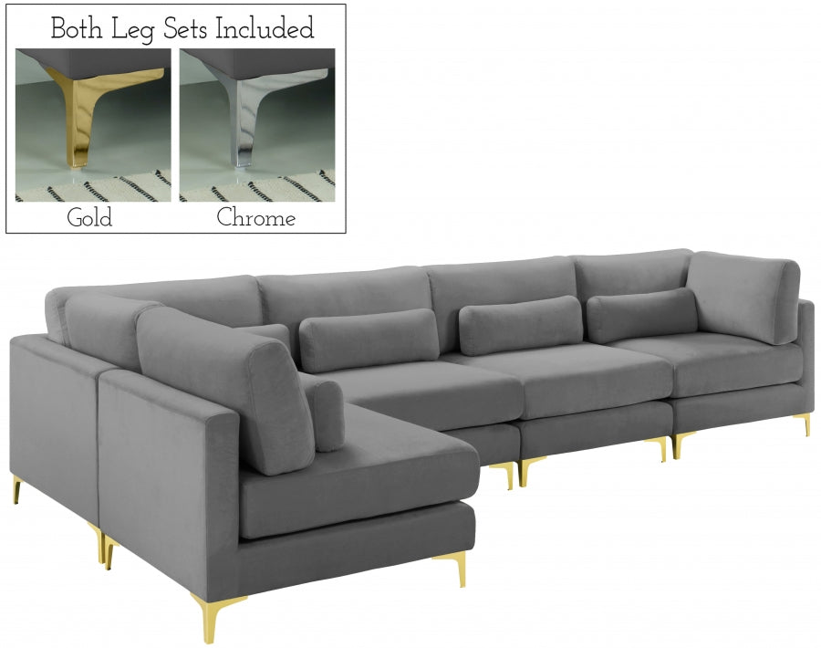 Sectionnel modulaire en velours Julia