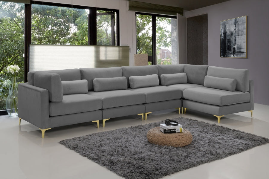 Sectionnel modulaire en velours Julia