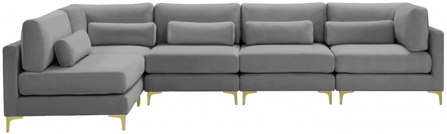 Sectionnel modulaire en velours Julia