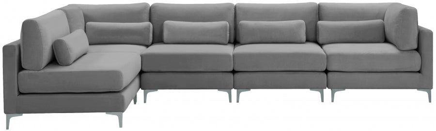 Sectionnel modulaire en velours Julia