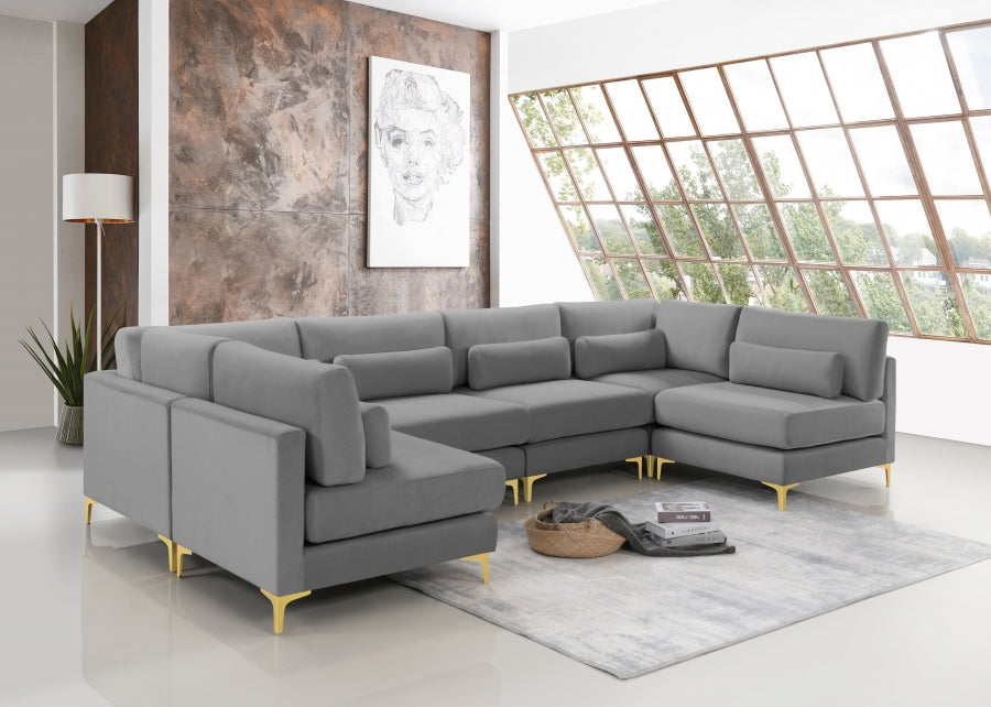 Sectionnel modulaire en velours Julia