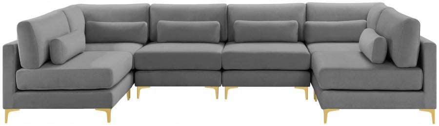 Sectionnel modulaire en velours Julia