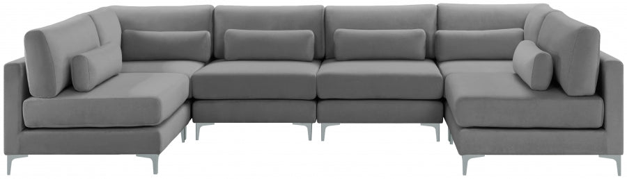 Sectionnel modulaire en velours Julia