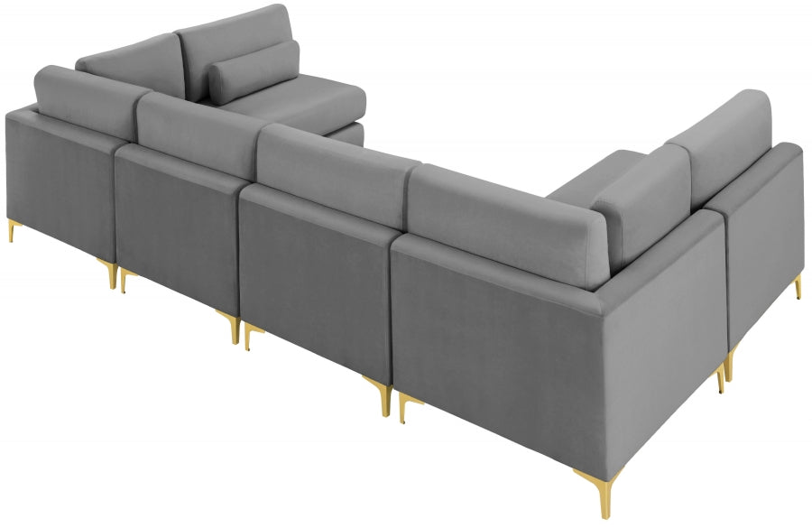 Sectionnel modulaire en velours Julia
