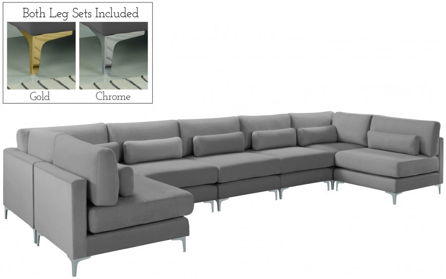Sectionnel modulaire en velours Julia
