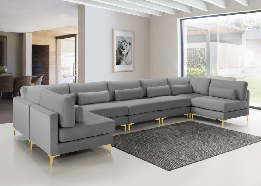 Sectionnel modulaire en velours Julia