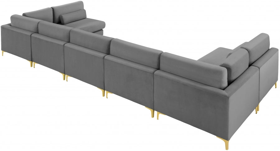 Sectionnel modulaire en velours Julia