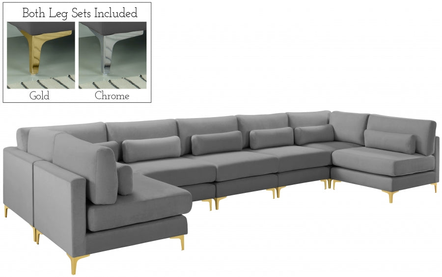 Sectionnel modulaire en velours Julia