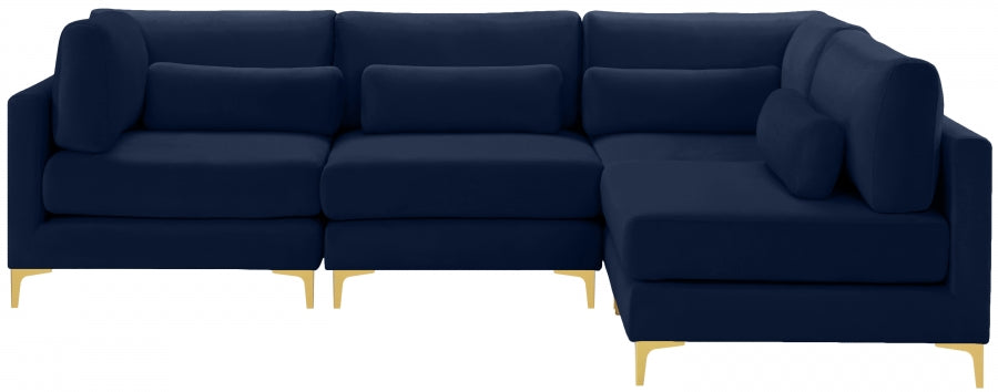 Sectionnel modulaire en velours Julia