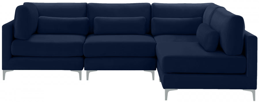 Sectionnel modulaire en velours Julia