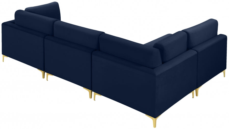 Sectionnel modulaire en velours Julia