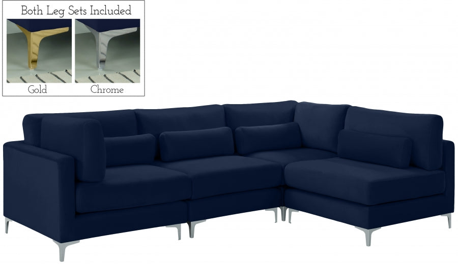 Sectionnel modulaire en velours Julia