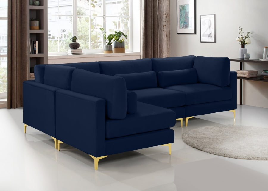 Sectionnel modulaire en velours Julia